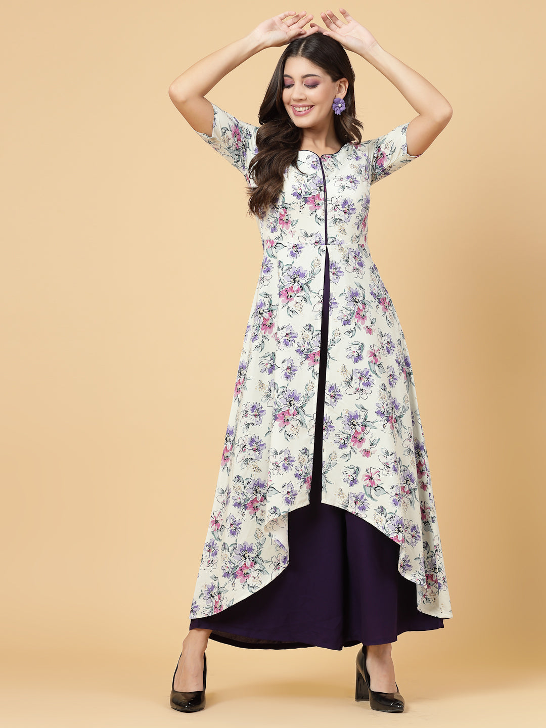 Make a stylish statement by this all time favourite jumpsuit for women, whether its official meetings or family gatherings, this will surly turn heads. Zip Closure at Back | Fabric Crepe