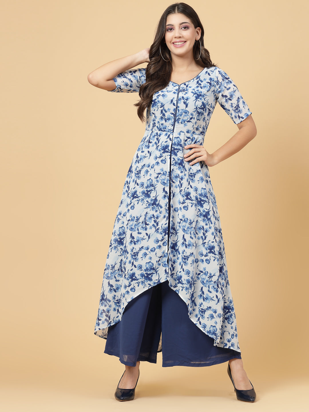 Make a stylish statement by this all time favourite jumpsuit for women, whether its official meetings or family gatherings, this will surly turn heads. Zip Closure at Back | Fabric Crepe | Lining attached