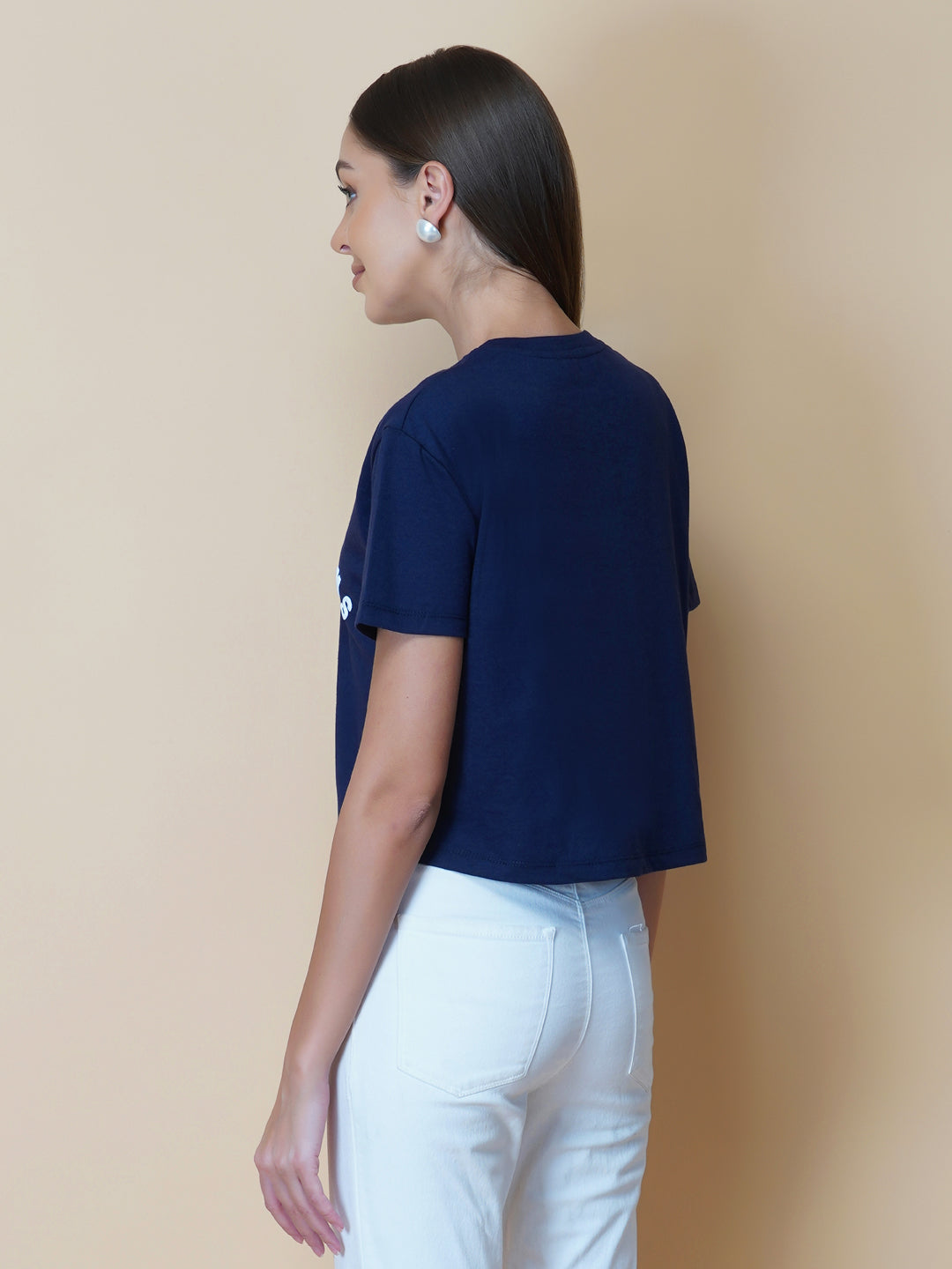 The blue quote T shirt for women in black color is a stylish and comfortable piece of clothing designed for the modern woman. The shirt features a simple yet impactful quote printed in bold white letters on the front. The black color of the shirt is versatile and easy to pair with different outfits, making it a great addition to any wardrobe.