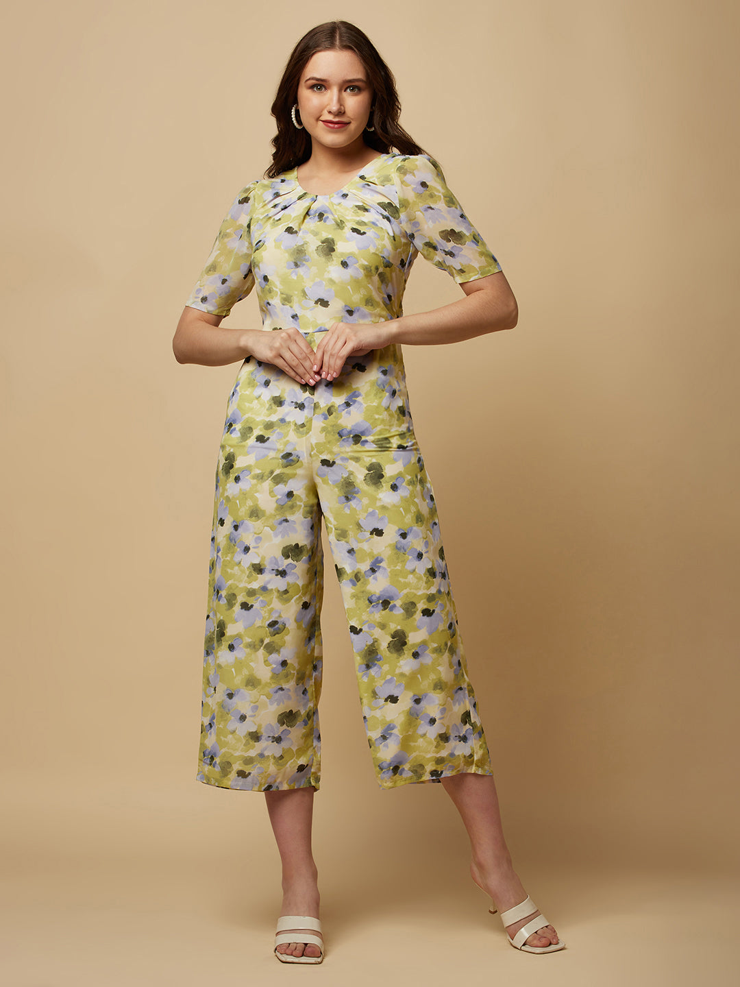 Zip Closure At Side  | Drawstring at Back Cut | Lining Attached   Available in a range of sizes, our Green Printed Women Jumpsuit With Back Waist Cut and Draw String is perfect for any woman who wants to feel confident and stylish. Order yours today and experience the perfect combination of style and comfort!