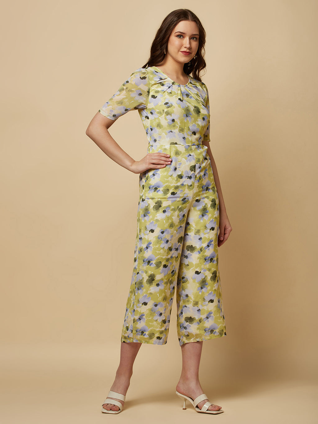 Zip Closure At Side  | Drawstring at Back Cut | Lining Attached   Available in a range of sizes, our Green Printed Women Jumpsuit With Back Waist Cut and Draw String is perfect for any woman who wants to feel confident and stylish. Order yours today and experience the perfect combination of style and comfort!