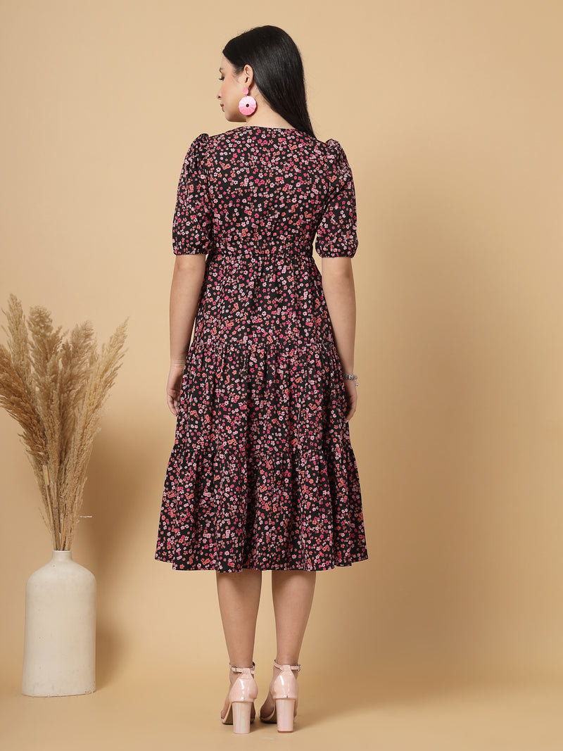 Tiered to perfection, this tier midi dress features a comfortable elasticated waist that creates a flawless fit-and-flare silhouette. Dress it up or down for effortless style.

This elegant tier dress effortlessly defines your shape, creating a feminine silhouette that's perfect for any occasion.