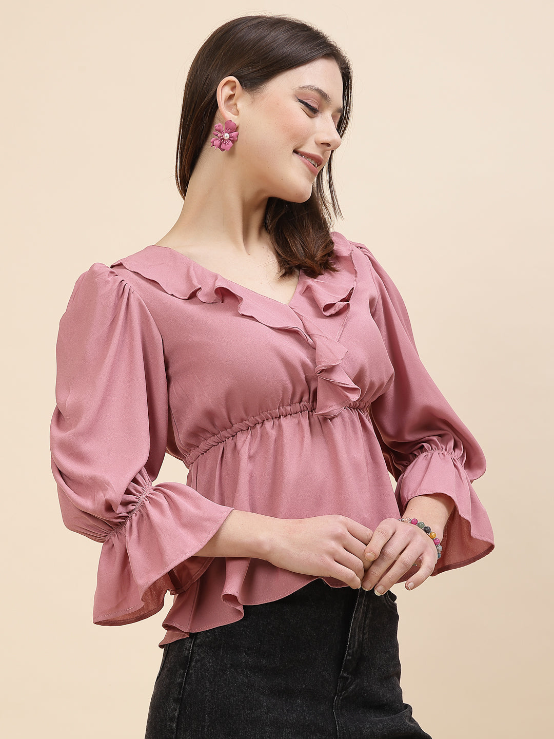 This cute long sleeve top for women and girls is perfect for any occasion. In a soft, charming pink, it's an ideal "going out" top that combines style and comfort. The long sleeves make it suitable as an evening top, adding a touch of elegance to your holiday party outfit. Whether you're dressing up for a festive event or just a casual night out, this top will make you stand out beautifully.