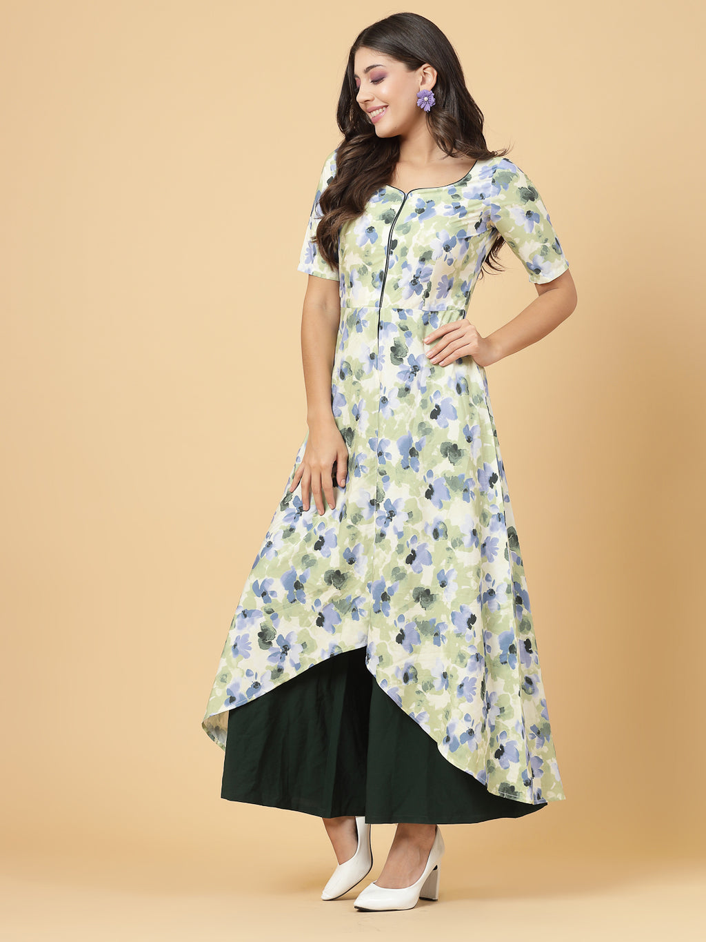 Make a stylish statement by this all time favourite jumpsuit for women, whether its official meetings or family gatherings, this will surly turn heads.  Zip Closure at Back | Fabric Crepe | Lining attached