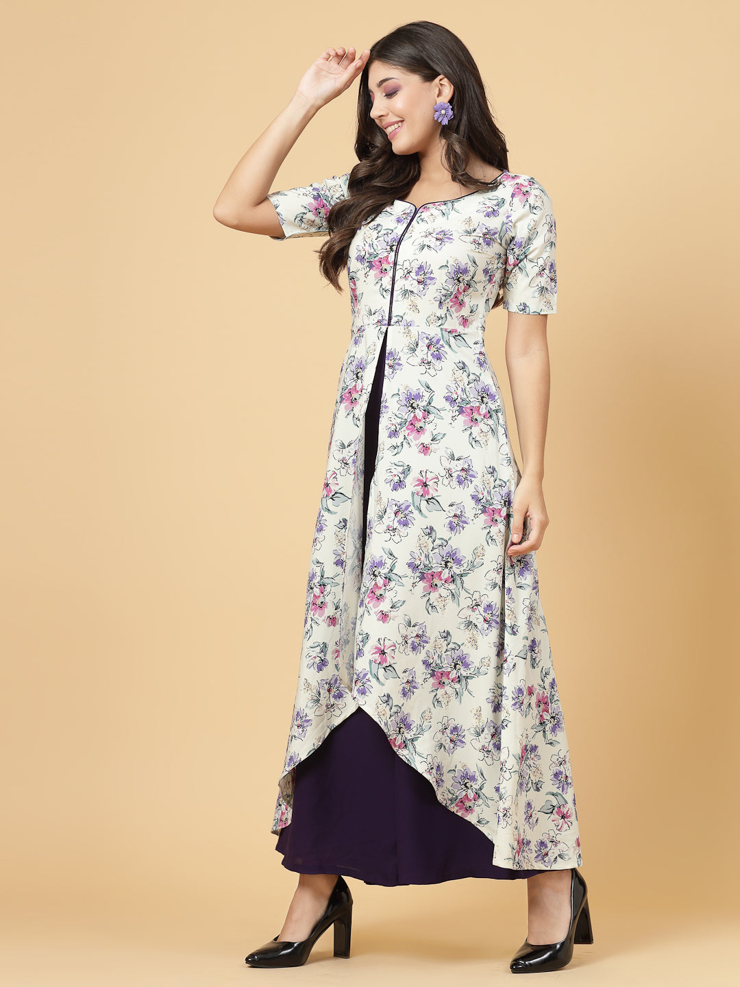 Make a stylish statement by this all time favourite jumpsuit for women, whether its official meetings or family gatherings, this will surly turn heads.  Zip Closure at Back | Fabric Crepe