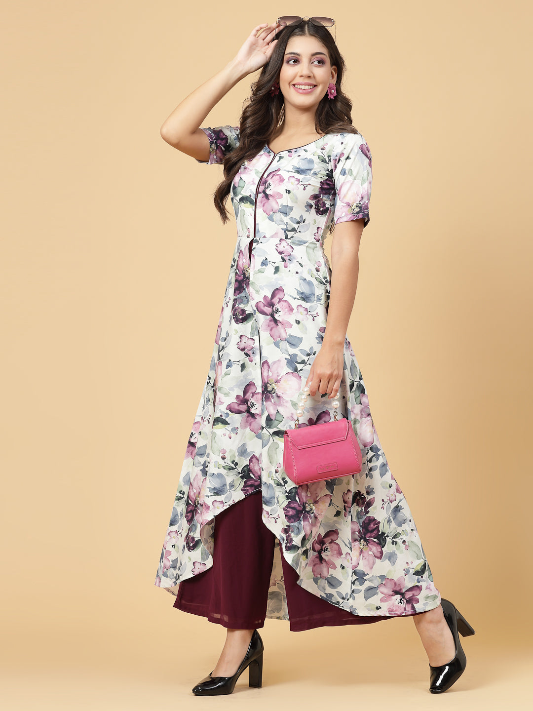 Make a stylish statement by this all time favourite jumpsuit for women, whether its official meetings or family gatherings, this will surly turn heads.  Zip Closure at Back | Fabric Crepe | Lining attached