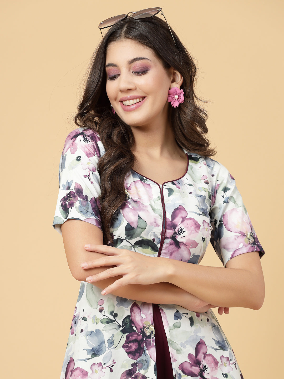 Make a stylish statement by this all time favourite jumpsuit for women, whether its official meetings or family gatherings, this will surly turn heads.  Zip Closure at Back | Fabric Crepe | Lining attached