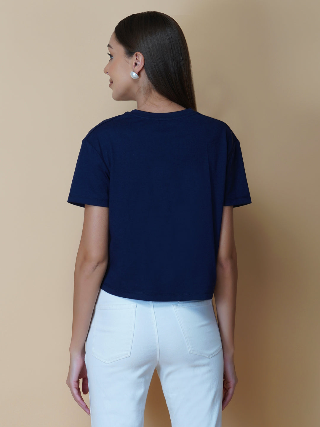 The blue quote T shirt for women in black color is a stylish and comfortable piece of clothing designed for the modern woman. The shirt features a simple yet impactful quote printed in bold white letters on the front. The black color of the shirt is versatile and easy to pair with different outfits, making it a great addition to any wardrobe.