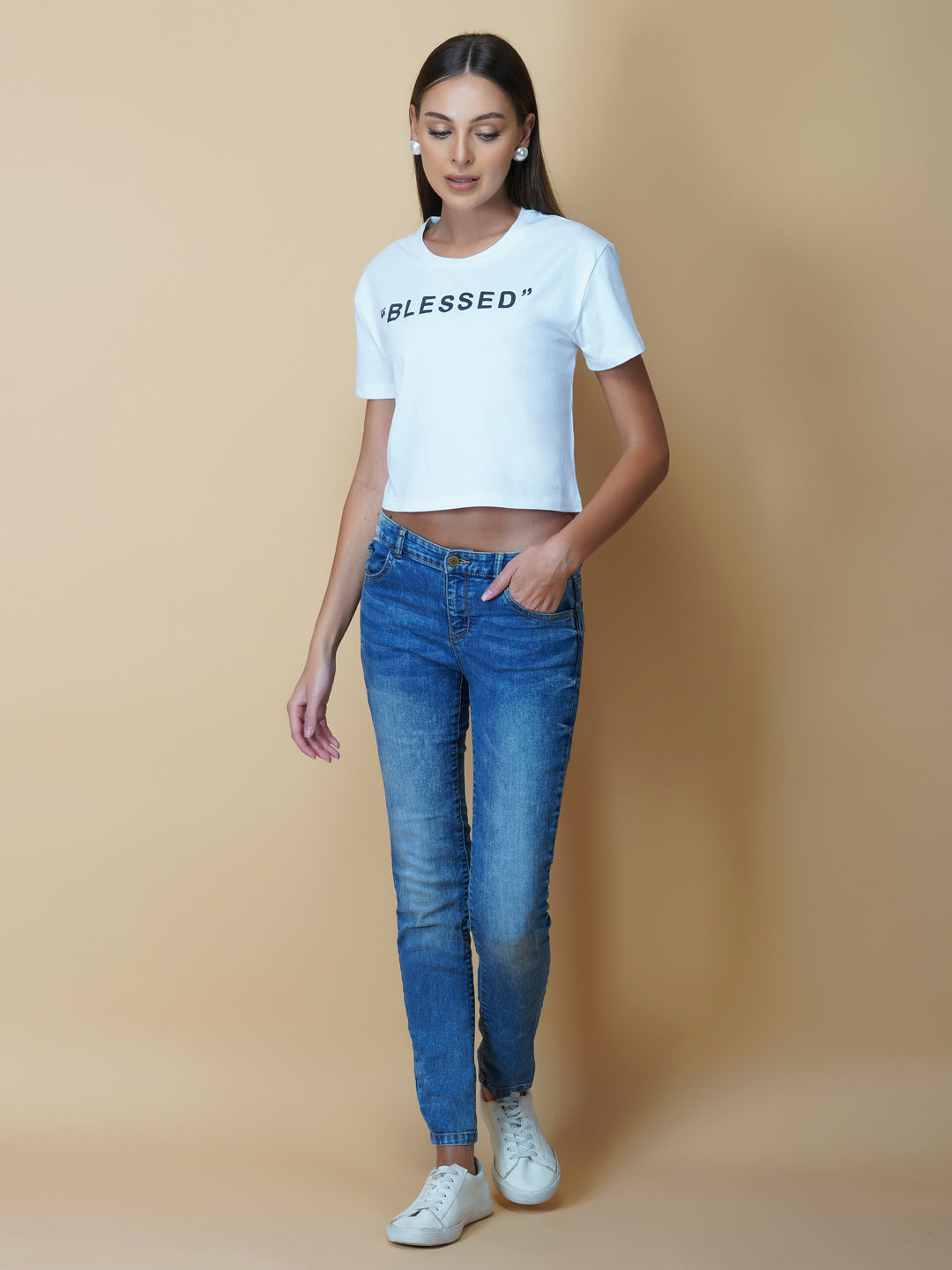 The quote T-shirt for women in white color is a classic wardrobe staple that combines comfort and style with a meaningful message. This T-shirt features a simple yet impactful quote that reflects the wearer's personality and values. The white color of the T-shirt makes it versatile and easy to pair with a variety of bottoms, making it a perfect addition to any wardrobe.