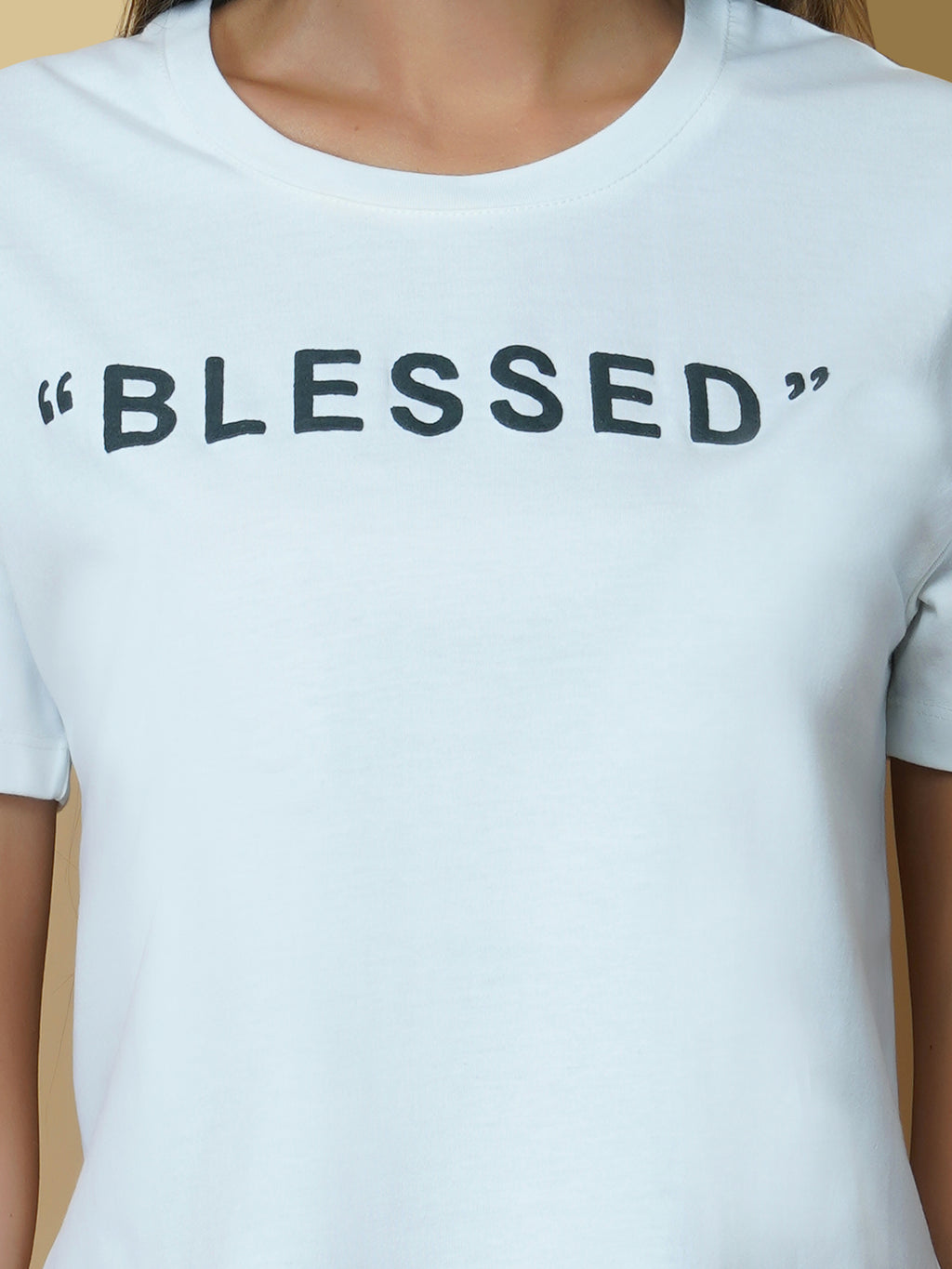 The quote T-shirt for women in white color is a classic wardrobe staple that combines comfort and style with a meaningful message. This T-shirt features a simple yet impactful quote that reflects the wearer's personality and values. The white color of the T-shirt makes it versatile and easy to pair with a variety of bottoms, making it a perfect addition to any wardrobe.