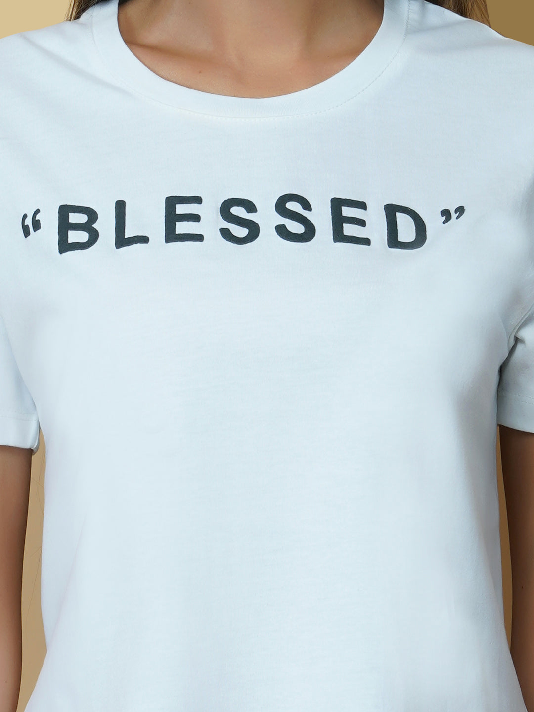 The quote T-shirt for women in white color is a classic wardrobe staple that combines comfort and style with a meaningful message. This T-shirt features a simple yet impactful quote that reflects the wearer's personality and values. The white color of the T-shirt makes it versatile and easy to pair with a variety of bottoms, making it a perfect addition to any wardrobe.