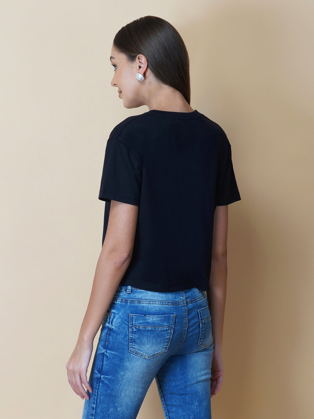 Black Color Quote T-Shirt For Women "BLESSED"