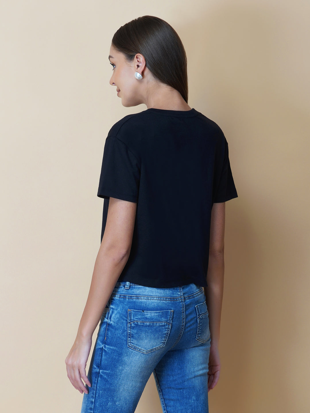Black Color Quote T-Shirt For Women "BLESSED"