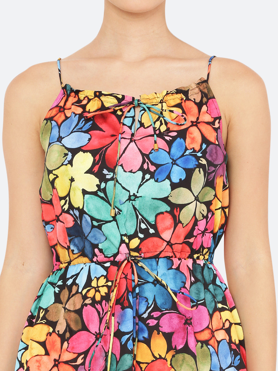 A floral printed halter neck dress with a drawstring waist and side pockets sounds like a stylish and comfortable summer dress. The halter neck style allows for a bit of skin to be shown and the drawstring waist allows for a flattering, adjustable fit. The side pockets add a practical touch and convenience, allowing you to keep small essentials close at hand.