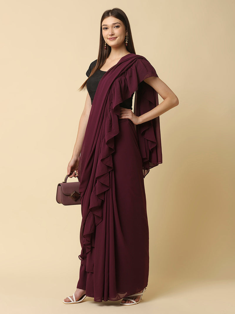 A ready-to-wear saree skirt, also known as a pre-stitched saree or a saree gown, is a modern take on the traditional Indian attire - the saree. The concept of a ready-to-wear saree skirt was introduced to make it easier for women to drape a saree without going through the hassle of pleating and tucking.