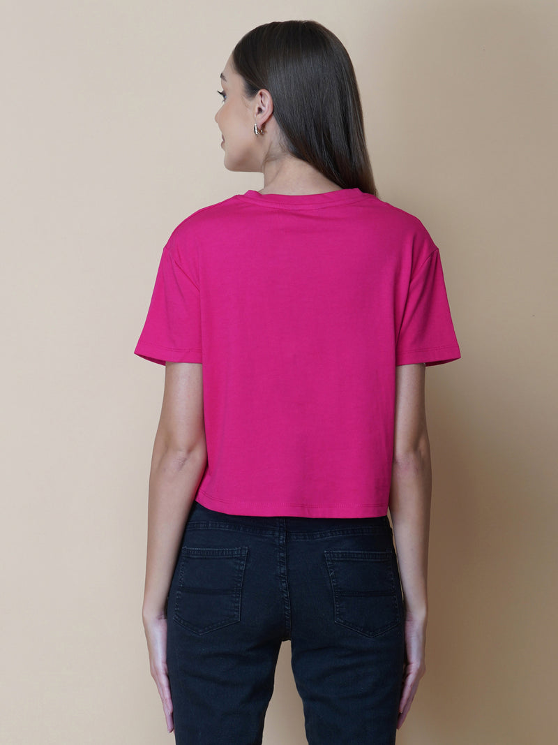 The Pink Color Quote T-Shirt for Women is a trendy and stylish addition to any wardrobe. Made from soft, breathable cotton fabric, this T-shirt is perfect for hot weather and provides excellent comfort and flexibility. The material is lightweight and airy, which makes it an ideal choice for those looking for a comfortable, casual outfit.  The shirt features a beautiful hot pink color, which adds a touch of femininity and sophistication. 